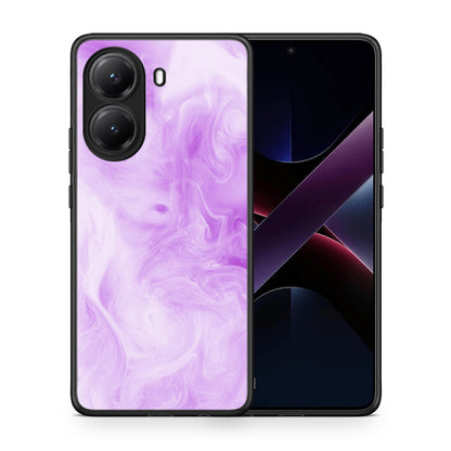 Θήκη Xiaomi Poco X7 Pro Lavender Watercolor από τη Smartfits με σχέδιο στο πίσω μέρος και μαύρο περίβλημα | Xiaomi Poco X7 Pro Lavender Watercolor case with colorful back and black bezels