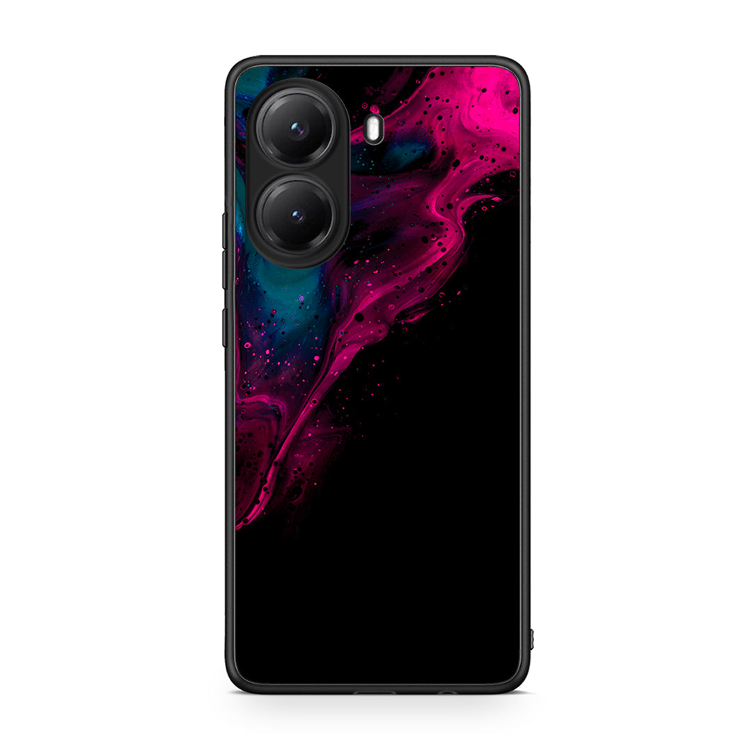 4 - Xiaomi Poco X7 Pro Pink Black Watercolor case, cover, bumper