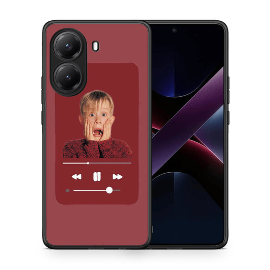 Θήκη Xiaomi Poco X7 Pro Xmas Alone Music από τη Smartfits με σχέδιο στο πίσω μέρος και μαύρο περίβλημα | Xiaomi Poco X7 Pro Xmas Alone Music case with colorful back and black bezels