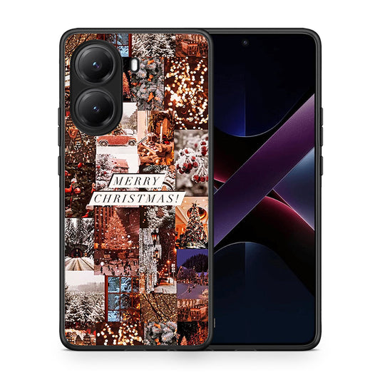 Θήκη Xiaomi Poco X7 Pro Xmas Collage από τη Smartfits με σχέδιο στο πίσω μέρος και μαύρο περίβλημα | Xiaomi Poco X7 Pro Xmas Collage case with colorful back and black bezels