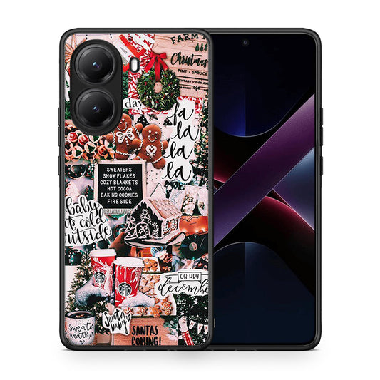 Θήκη Xiaomi Poco X7 Pro Xmas Habbits από τη Smartfits με σχέδιο στο πίσω μέρος και μαύρο περίβλημα | Xiaomi Poco X7 Pro Xmas Habbits case with colorful back and black bezels