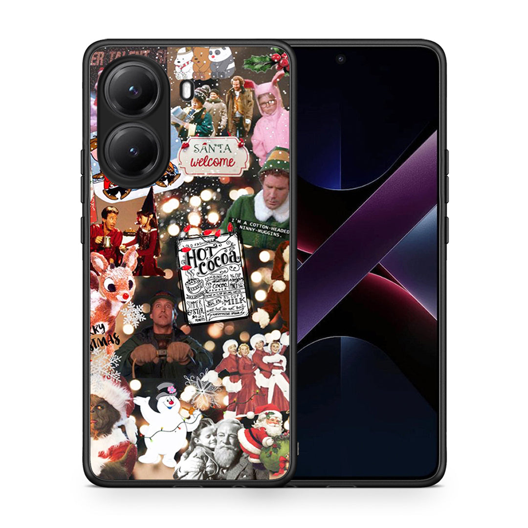 Θήκη Xiaomi Poco X7 Pro Xmas Movies από τη Smartfits με σχέδιο στο πίσω μέρος και μαύρο περίβλημα | Xiaomi Poco X7 Pro Xmas Movies case with colorful back and black bezels