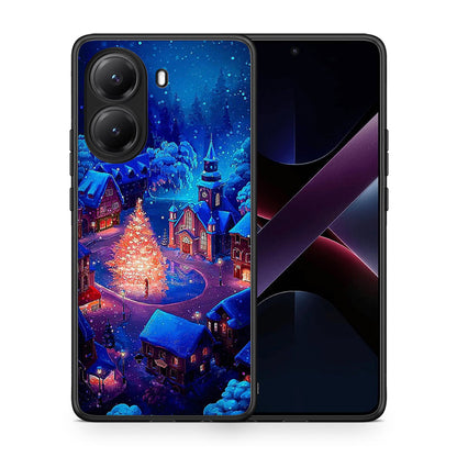 Θήκη Xiaomi Poco X7 Pro Xmas Village από τη Smartfits με σχέδιο στο πίσω μέρος και μαύρο περίβλημα | Xiaomi Poco X7 Pro Xmas Village case with colorful back and black bezels