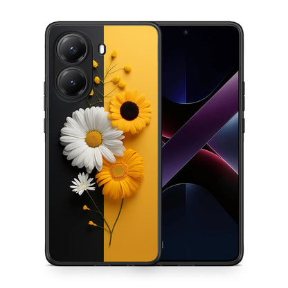 Θήκη Xiaomi Poco X7 Pro Yellow Daisies από τη Smartfits με σχέδιο στο πίσω μέρος και μαύρο περίβλημα | Xiaomi Poco X7 Pro Yellow Daisies case with colorful back and black bezels