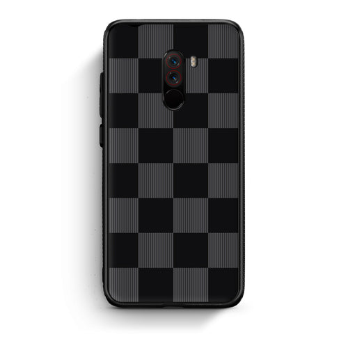 Θήκη Xiaomi Pocophone F1 Black and Charcoal Striped Checks από τη Smartfits με σχέδιο στο πίσω μέρος και μαύρο περίβλημα | Xiaomi Pocophone F1 Black and Charcoal Striped Checks case with colorful back and black bezels