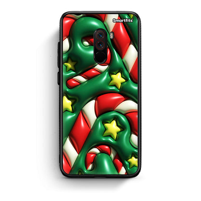 Xiaomi Pocophone F1 Christmas Bubbles θήκη από τη Smartfits με σχέδιο στο πίσω μέρος και μαύρο περίβλημα | Smartphone case with colorful back and black bezels by Smartfits