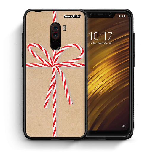 Θήκη Xiaomi Pocophone F1 Christmas Gift από τη Smartfits με σχέδιο στο πίσω μέρος και μαύρο περίβλημα | Xiaomi Pocophone F1 Christmas Gift case with colorful back and black bezels