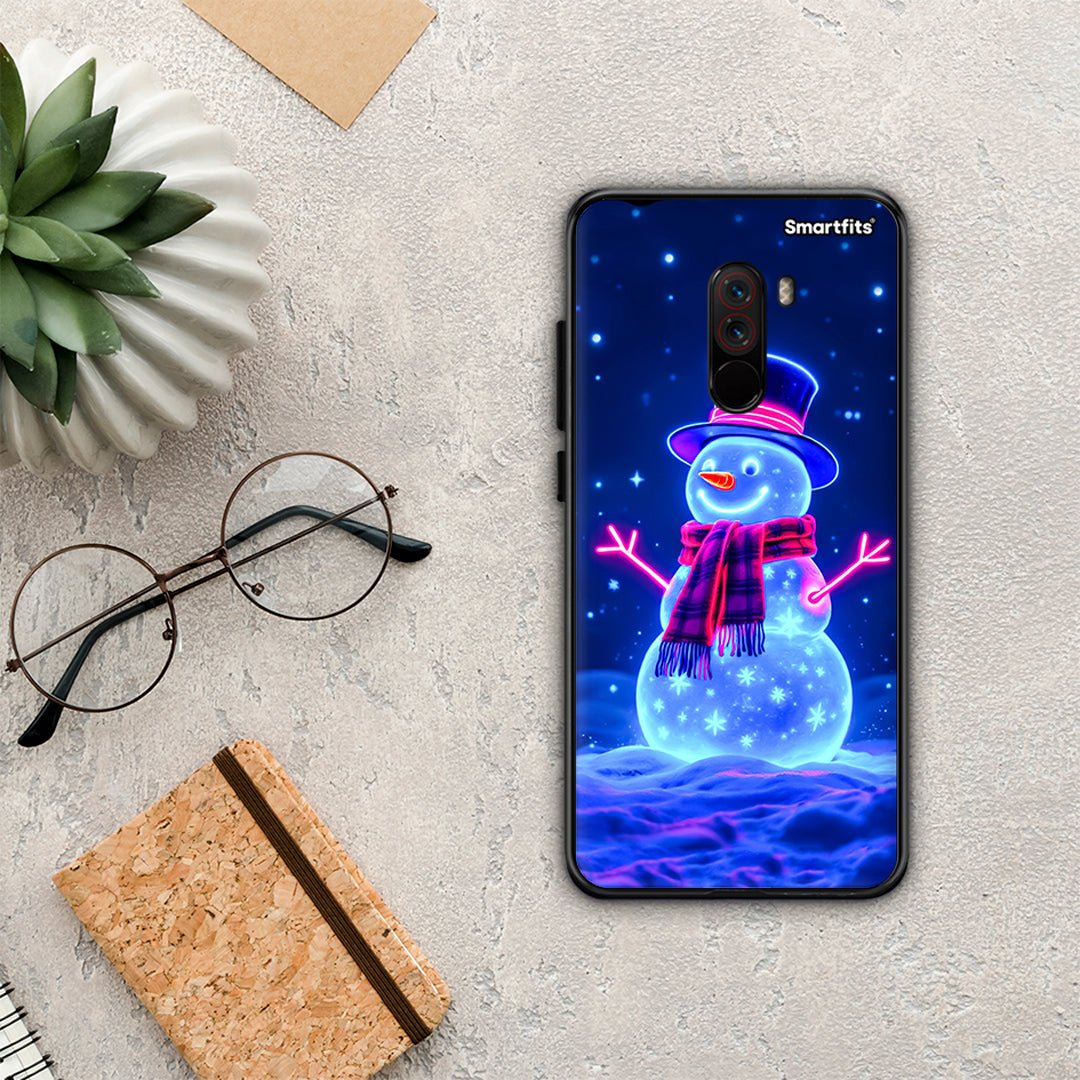 Christmas Neon Snowman - Xiaomi Pocophone F1 θήκη