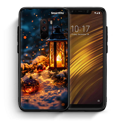 Θήκη Xiaomi Pocophone F1 Christmas Ornaments από τη Smartfits με σχέδιο στο πίσω μέρος και μαύρο περίβλημα | Xiaomi Pocophone F1 Christmas Ornaments case with colorful back and black bezels