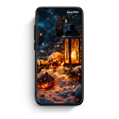 Xiaomi Pocophone F1 Christmas Ornaments θήκη από τη Smartfits με σχέδιο στο πίσω μέρος και μαύρο περίβλημα | Smartphone case with colorful back and black bezels by Smartfits