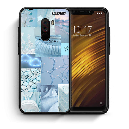 Θήκη Xiaomi Pocophone F1 Ciel Aesthetic Collage από τη Smartfits με σχέδιο στο πίσω μέρος και μαύρο περίβλημα | Xiaomi Pocophone F1 Ciel Aesthetic Collage case with colorful back and black bezels