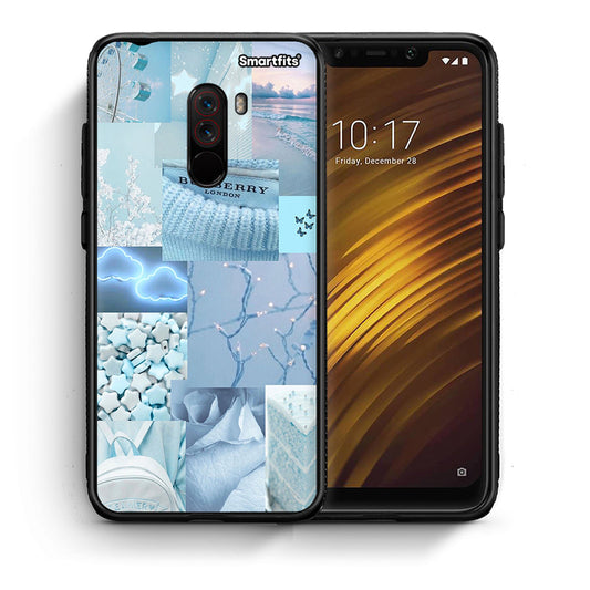 Θήκη Xiaomi Pocophone F1 Ciel Aesthetic Collage από τη Smartfits με σχέδιο στο πίσω μέρος και μαύρο περίβλημα | Xiaomi Pocophone F1 Ciel Aesthetic Collage case with colorful back and black bezels