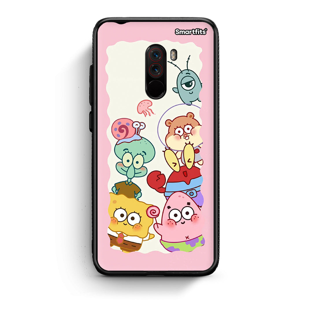 Xiaomi Pocophone F1 Cute Companion θήκη από τη Smartfits με σχέδιο στο πίσω μέρος και μαύρο περίβλημα | Smartphone case with colorful back and black bezels by Smartfits