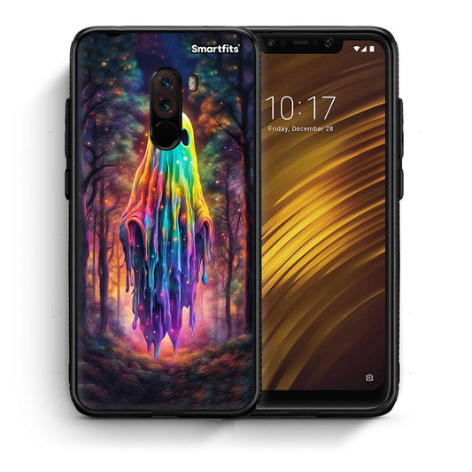 Θήκη Xiaomi Pocophone F1 Halloween Ghost από τη Smartfits με σχέδιο στο πίσω μέρος και μαύρο περίβλημα | Xiaomi Pocophone F1 Halloween Ghost case with colorful back and black bezels