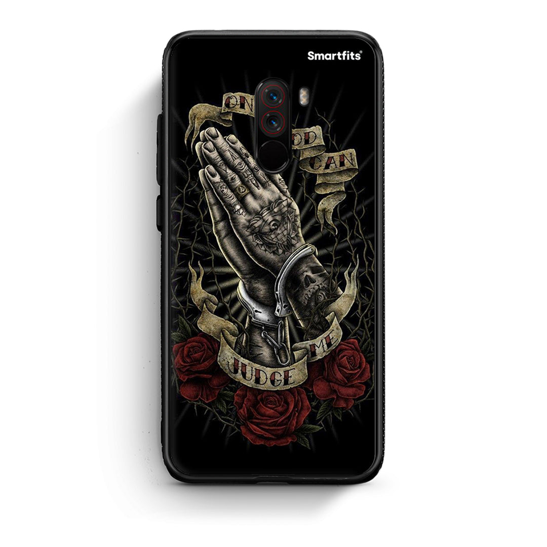Xiaomi Pocophone F1 Judge By God θήκη από τη Smartfits με σχέδιο στο πίσω μέρος και μαύρο περίβλημα | Smartphone case with colorful back and black bezels by Smartfits