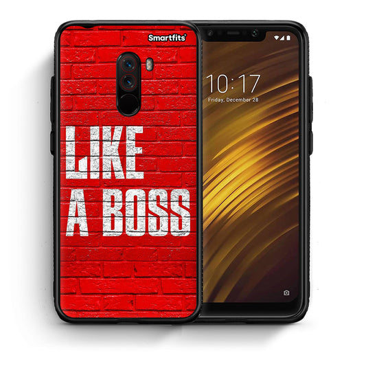 Θήκη Xiaomi Pocophone F1 Like A Boss από τη Smartfits με σχέδιο στο πίσω μέρος και μαύρο περίβλημα | Xiaomi Pocophone F1 Like A Boss case with colorful back and black bezels