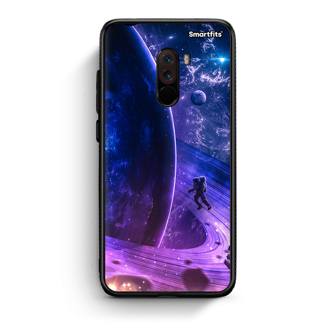 Xiaomi Pocophone F1 Lost Astronaut θήκη από τη Smartfits με σχέδιο στο πίσω μέρος και μαύρο περίβλημα | Smartphone case with colorful back and black bezels by Smartfits