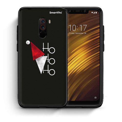 Θήκη Xiaomi Pocophone F1 Minimal Christmas από τη Smartfits με σχέδιο στο πίσω μέρος και μαύρο περίβλημα | Xiaomi Pocophone F1 Minimal Christmas case with colorful back and black bezels