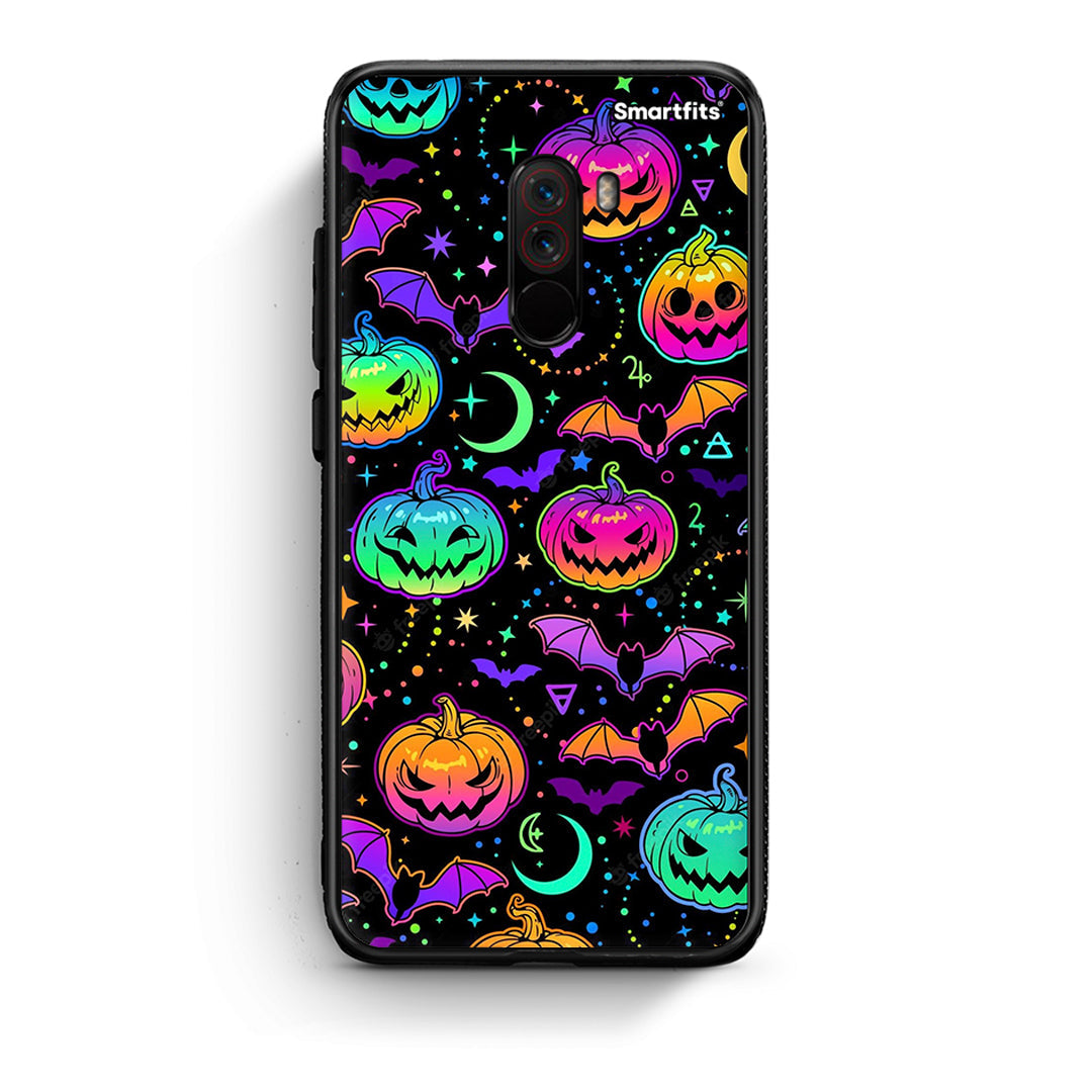 Xiaomi Pocophone F1 Neon Halloween θήκη από τη Smartfits με σχέδιο στο πίσω μέρος και μαύρο περίβλημα | Smartphone case with colorful back and black bezels by Smartfits