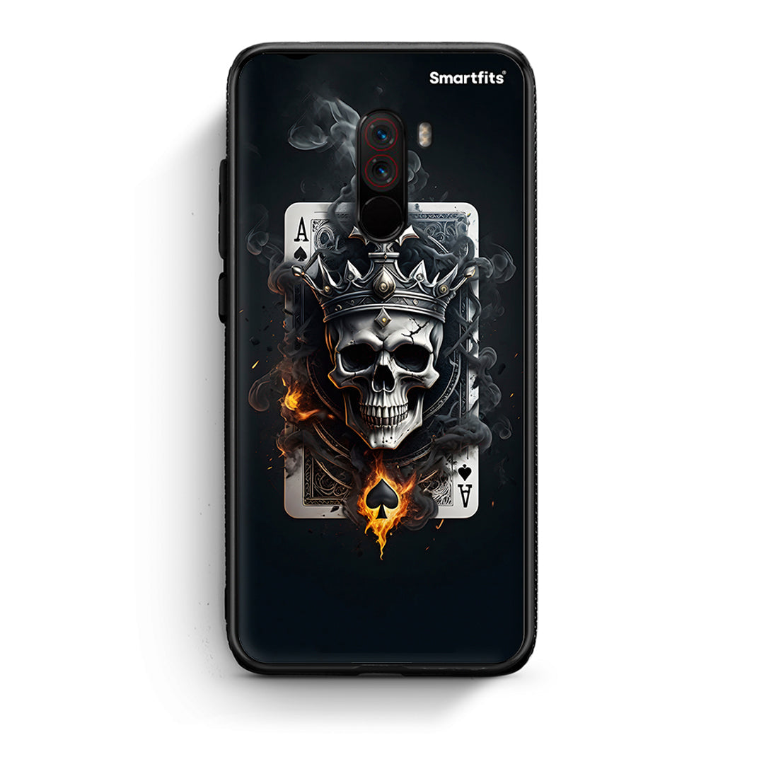 Xiaomi Pocophone F1 Skull King Ace θήκη από τη Smartfits με σχέδιο στο πίσω μέρος και μαύρο περίβλημα | Smartphone case with colorful back and black bezels by Smartfits