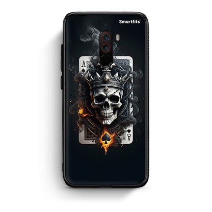 Xiaomi Pocophone F1 Skull King Ace θήκη από τη Smartfits με σχέδιο στο πίσω μέρος και μαύρο περίβλημα | Smartphone case with colorful back and black bezels by Smartfits
