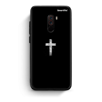 Xiaomi Pocophone F1 White Cross θήκη από τη Smartfits με σχέδιο στο πίσω μέρος και μαύρο περίβλημα | Smartphone case with colorful back and black bezels by Smartfits