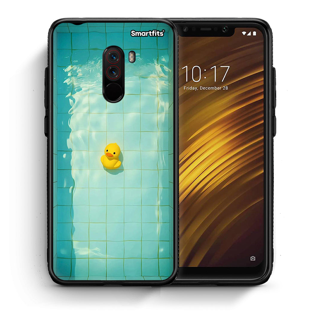 Θήκη Xiaomi Pocophone F1 Yellow Duck από τη Smartfits με σχέδιο στο πίσω μέρος και μαύρο περίβλημα | Xiaomi Pocophone F1 Yellow Duck case with colorful back and black bezels