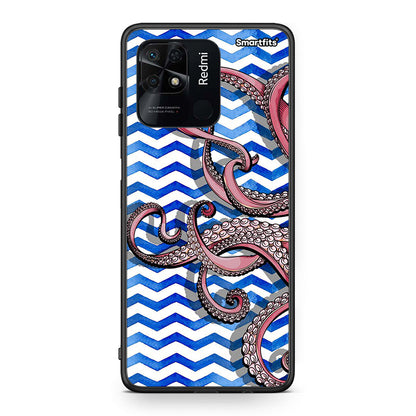 Xiaomi Redmi 10C Chevron Devilfish θήκη από τη Smartfits με σχέδιο στο πίσω μέρος και μαύρο περίβλημα | Smartphone case with colorful back and black bezels by Smartfits