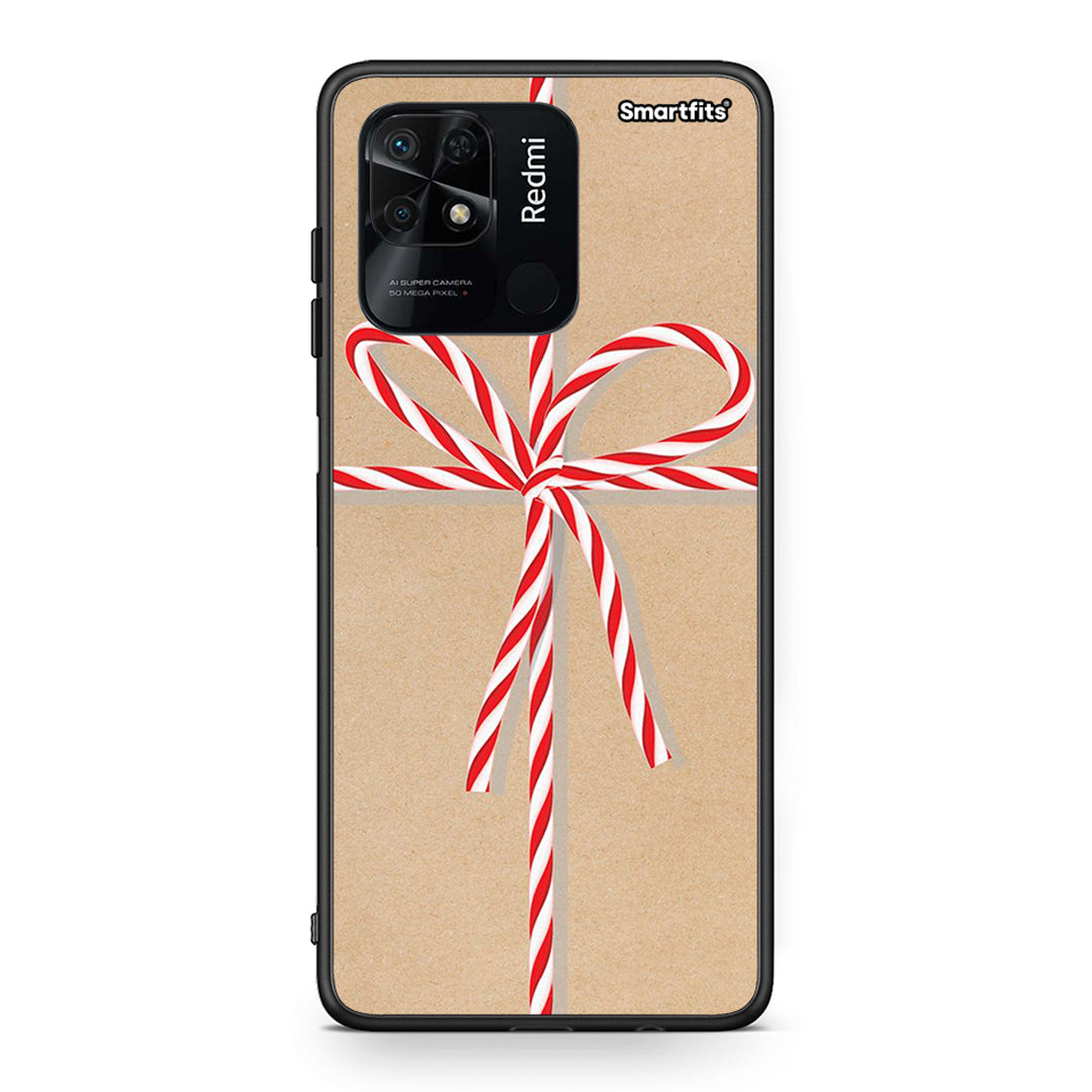 Xiaomi Redmi 10C Christmas Gift θήκη από τη Smartfits με σχέδιο στο πίσω μέρος και μαύρο περίβλημα | Smartphone case with colorful back and black bezels by Smartfits