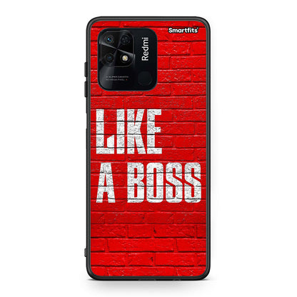 Xiaomi Redmi 10C Like A Boss θήκη από τη Smartfits με σχέδιο στο πίσω μέρος και μαύρο περίβλημα | Smartphone case with colorful back and black bezels by Smartfits