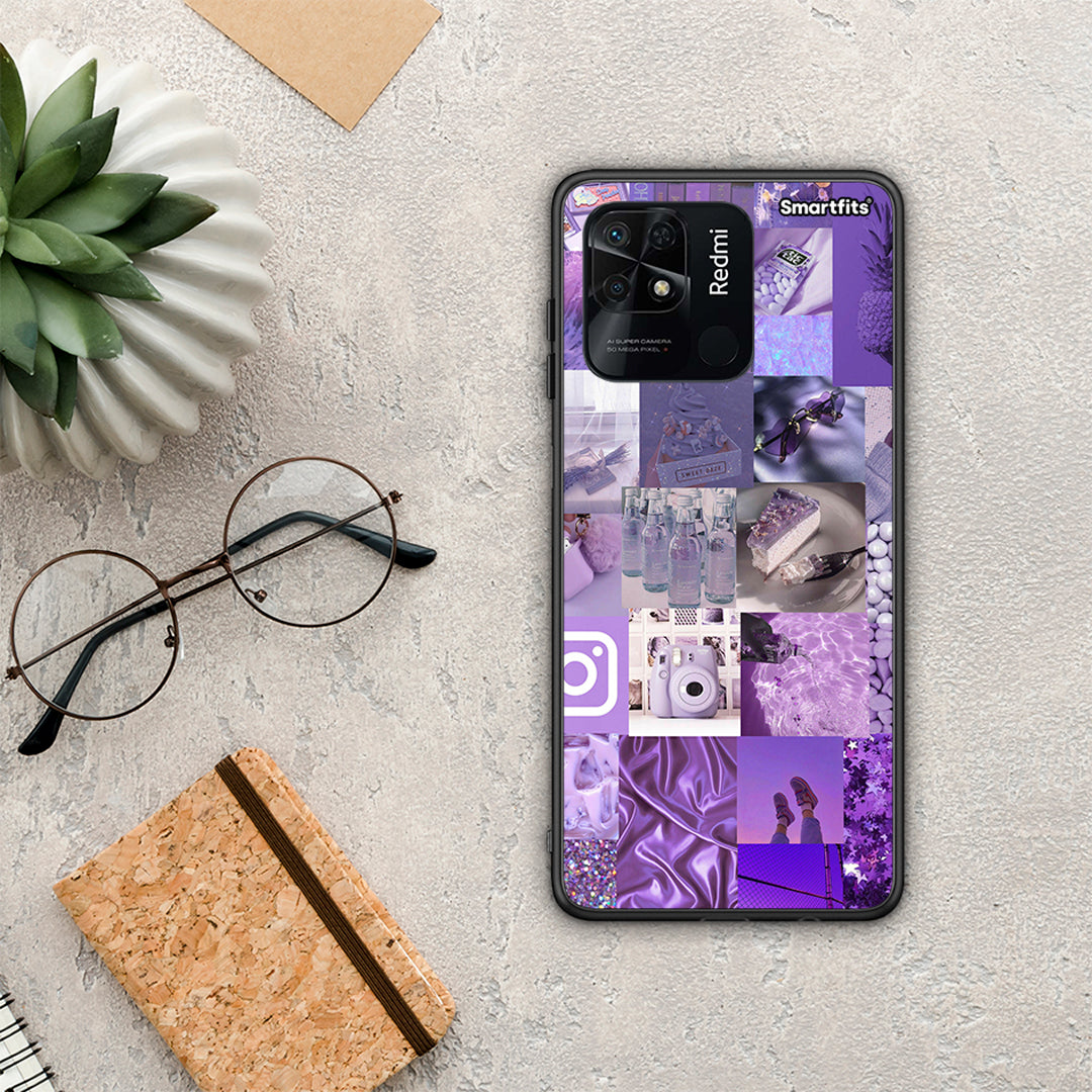 Purple Aesthetic Collage - Xiaomi Redmi 10C θήκη