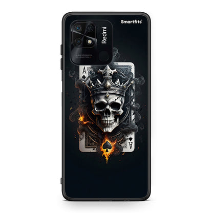 Xiaomi Redmi 10C Skull King Ace θήκη από τη Smartfits με σχέδιο στο πίσω μέρος και μαύρο περίβλημα | Smartphone case with colorful back and black bezels by Smartfits