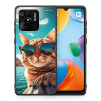 Thumbnail for Θήκη Xiaomi Redmi 10C Summer Cat από τη Smartfits με σχέδιο στο πίσω μέρος και μαύρο περίβλημα | Xiaomi Redmi 10C Summer Cat case with colorful back and black bezels