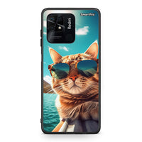 Thumbnail for Xiaomi Redmi 10C Summer Cat θήκη από τη Smartfits με σχέδιο στο πίσω μέρος και μαύρο περίβλημα | Smartphone case with colorful back and black bezels by Smartfits