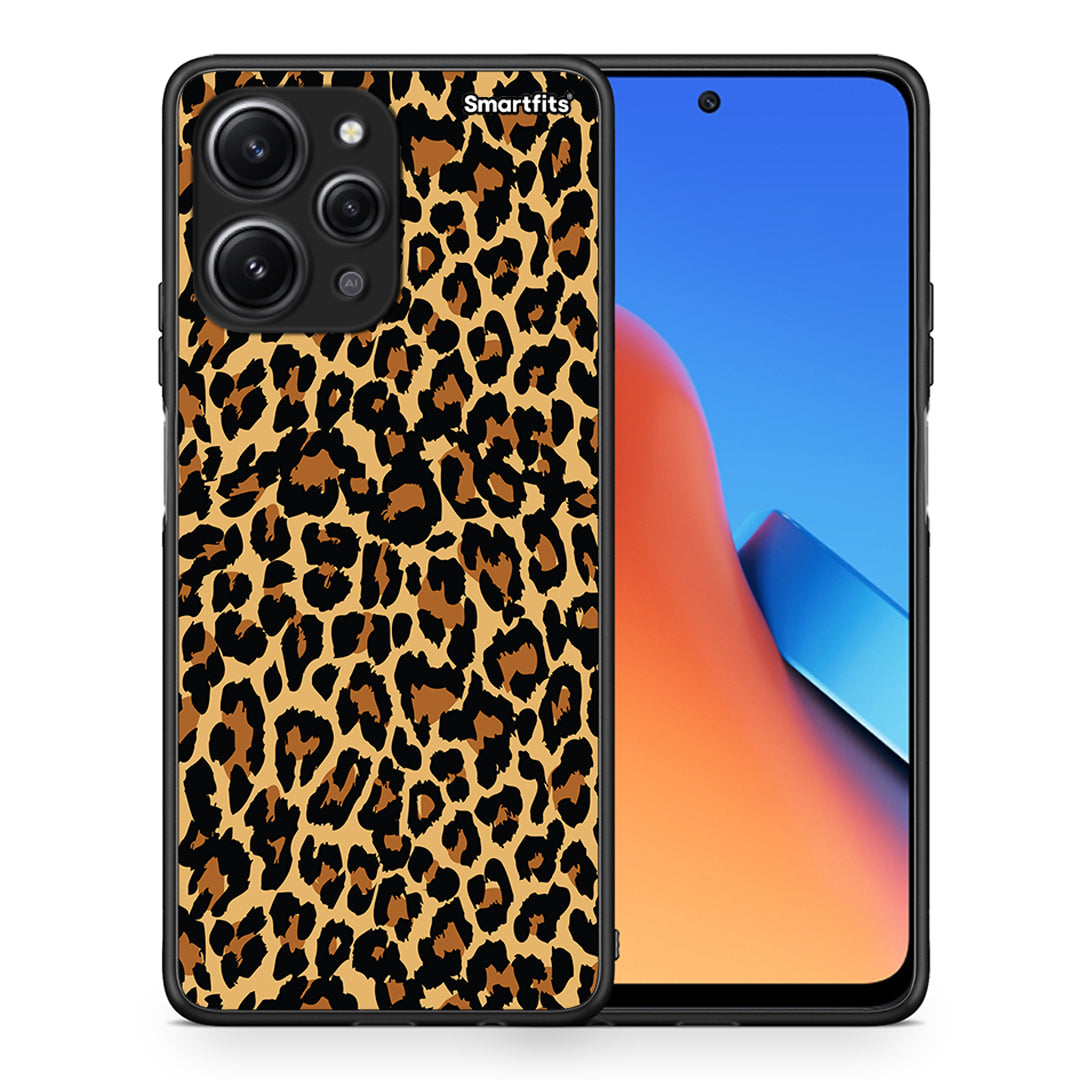 Θήκη Xiaomi Redmi 12 4G Leopard Animal από τη Smartfits με σχέδιο στο πίσω μέρος και μαύρο περίβλημα | Xiaomi Redmi 12 4G Leopard Animal case with colorful back and black bezels