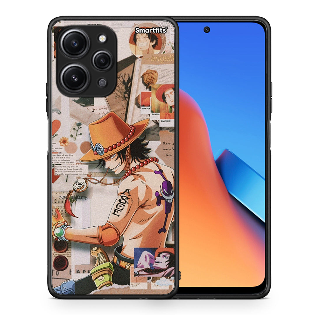 Θήκη Xiaomi Redmi 12 4G Anime Collage από τη Smartfits με σχέδιο στο πίσω μέρος και μαύρο περίβλημα | Xiaomi Redmi 12 4G Anime Collage case with colorful back and black bezels