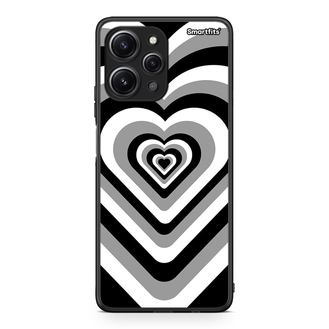 Xiaomi Redmi 12 4G Black Hearts θήκη από τη Smartfits με σχέδιο στο πίσω μέρος και μαύρο περίβλημα | Smartphone case with colorful back and black bezels by Smartfits