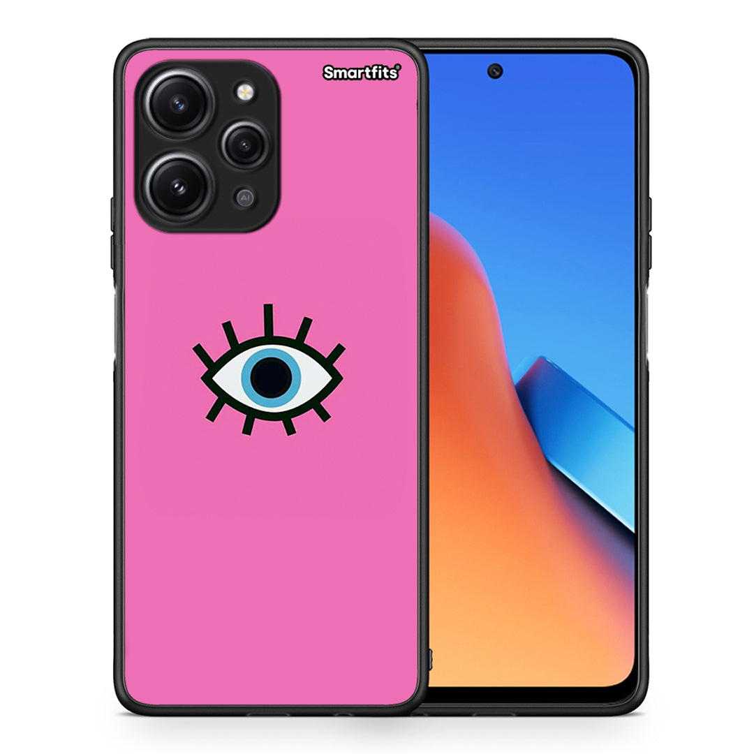 Θήκη Xiaomi Redmi 12 4G Blue Eye Pink από τη Smartfits με σχέδιο στο πίσω μέρος και μαύρο περίβλημα | Xiaomi Redmi 12 4G Blue Eye Pink case with colorful back and black bezels