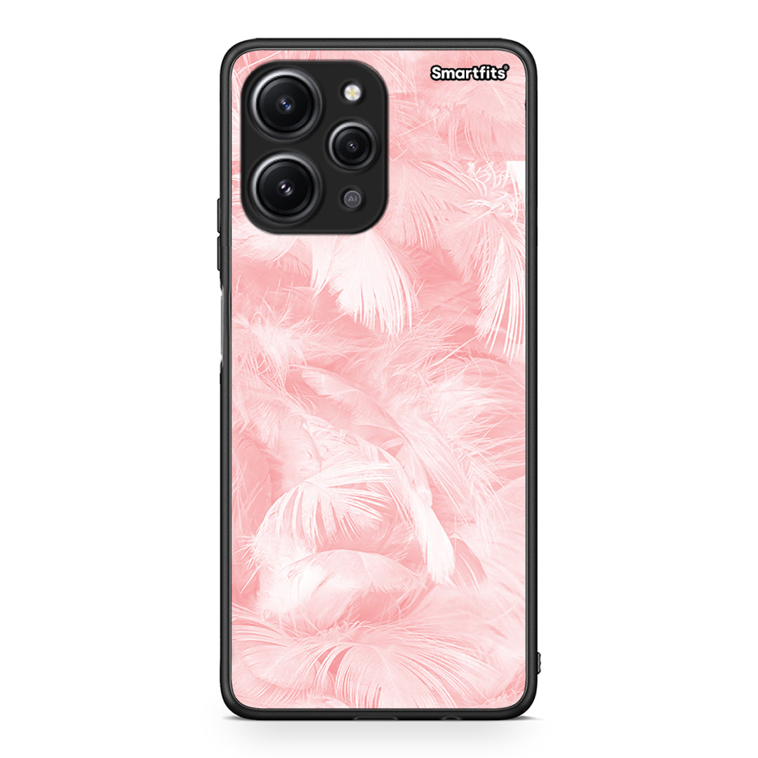 33 - Xiaomi Redmi 12 4G Pink Feather Boho case, cover, bumper