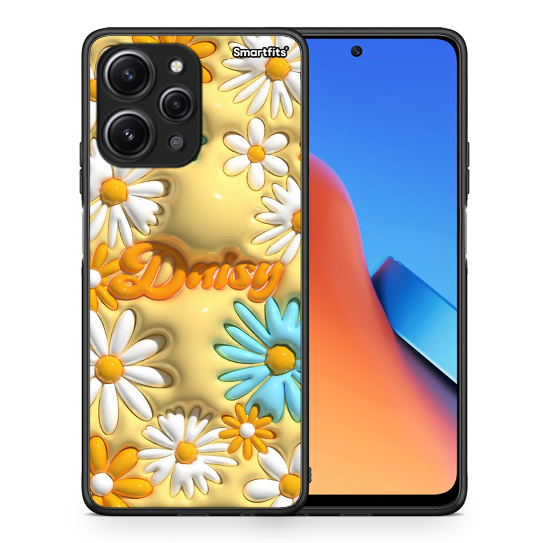 Θήκη Xiaomi Redmi 12 4G Bubble Daisies από τη Smartfits με σχέδιο στο πίσω μέρος και μαύρο περίβλημα | Xiaomi Redmi 12 4G Bubble Daisies case with colorful back and black bezels