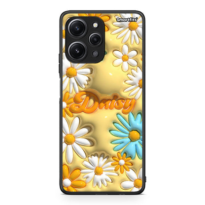 Xiaomi Redmi 12 4G Bubble Daisies θήκη από τη Smartfits με σχέδιο στο πίσω μέρος και μαύρο περίβλημα | Smartphone case with colorful back and black bezels by Smartfits