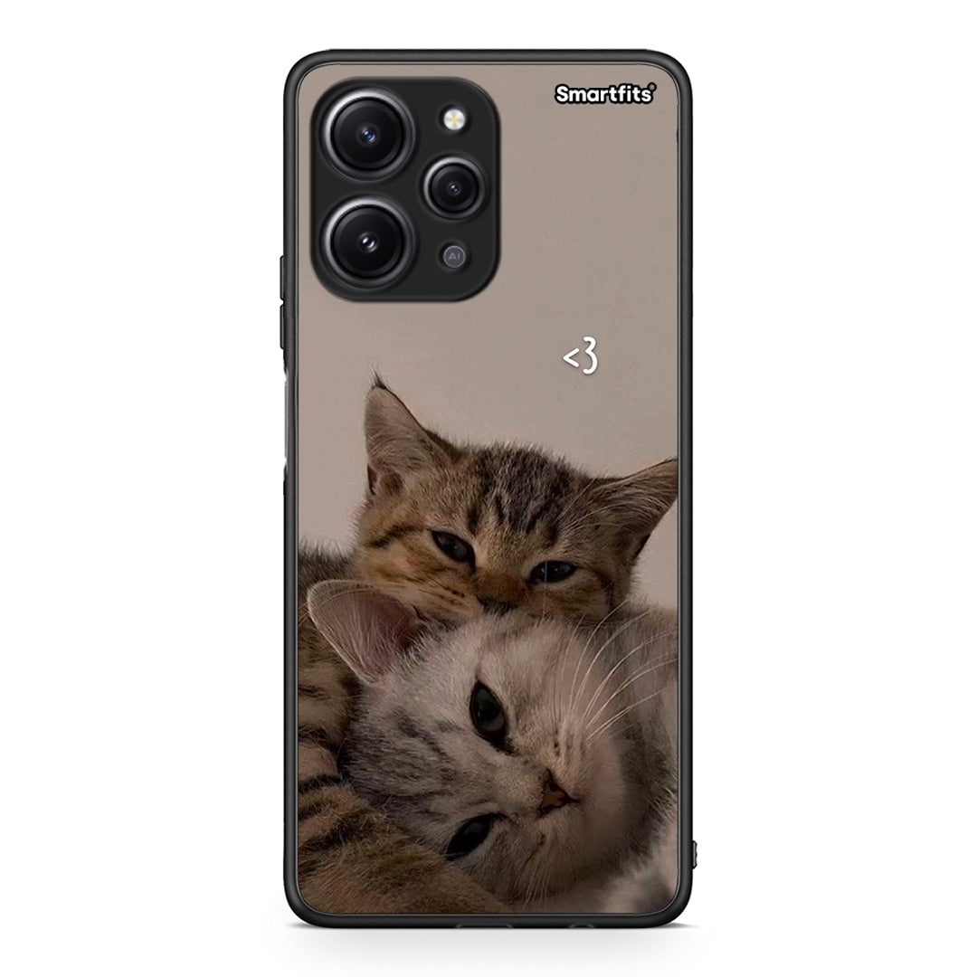 Xiaomi Redmi 12 4G Cats In Love Θήκη από τη Smartfits με σχέδιο στο πίσω μέρος και μαύρο περίβλημα | Smartphone case with colorful back and black bezels by Smartfits