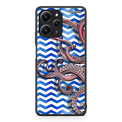 Xiaomi Redmi 12 4G Chevron Devilfish θήκη από τη Smartfits με σχέδιο στο πίσω μέρος και μαύρο περίβλημα | Smartphone case with colorful back and black bezels by Smartfits