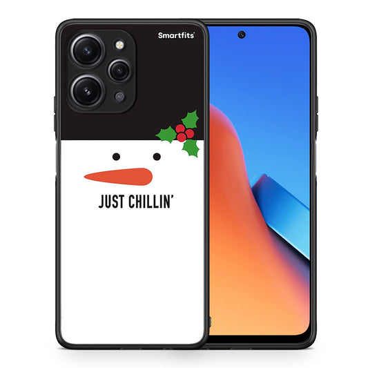 Θήκη Xiaomi Redmi 12 4G Christmas Chillin από τη Smartfits με σχέδιο στο πίσω μέρος και μαύρο περίβλημα | Xiaomi Redmi 12 4G Christmas Chillin case with colorful back and black bezels