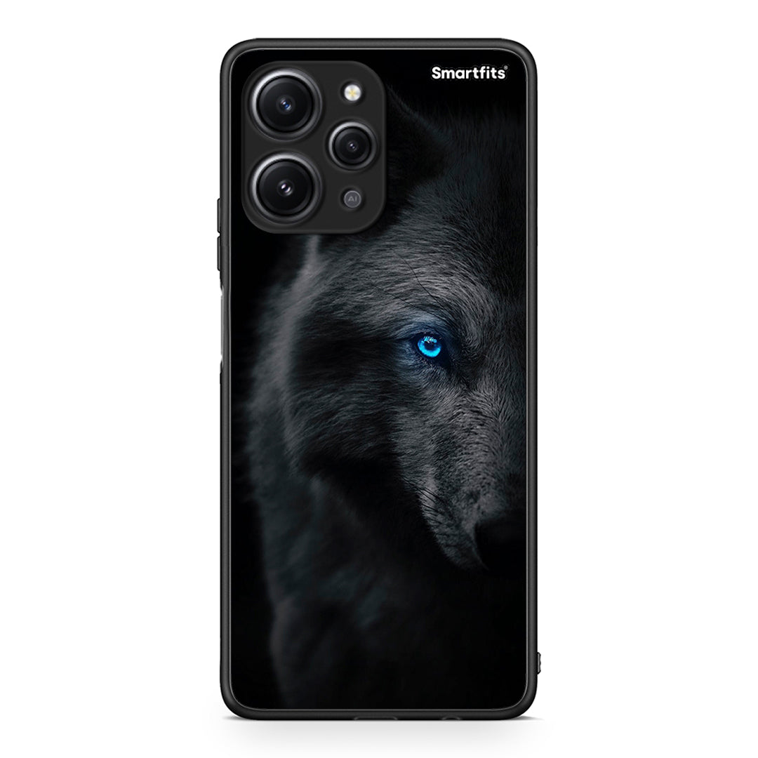 Xiaomi Redmi 12 4G Dark Wolf θήκη από τη Smartfits με σχέδιο στο πίσω μέρος και μαύρο περίβλημα | Smartphone case with colorful back and black bezels by Smartfits
