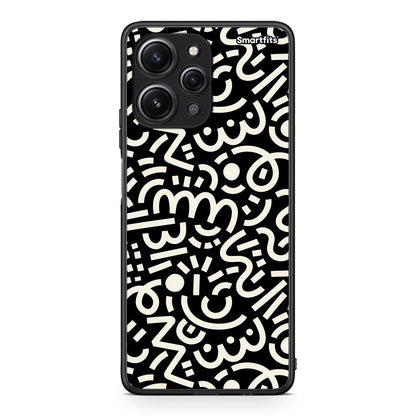 Xiaomi Redmi 12 4G Doodle Art Θήκη από τη Smartfits με σχέδιο στο πίσω μέρος και μαύρο περίβλημα | Smartphone case with colorful back and black bezels by Smartfits