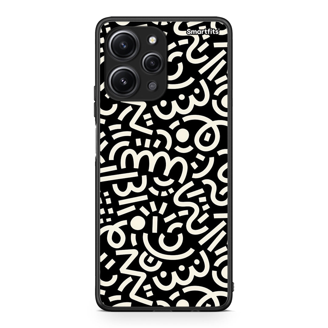 Xiaomi Redmi 12 4G Doodle Art Θήκη από τη Smartfits με σχέδιο στο πίσω μέρος και μαύρο περίβλημα | Smartphone case with colorful back and black bezels by Smartfits