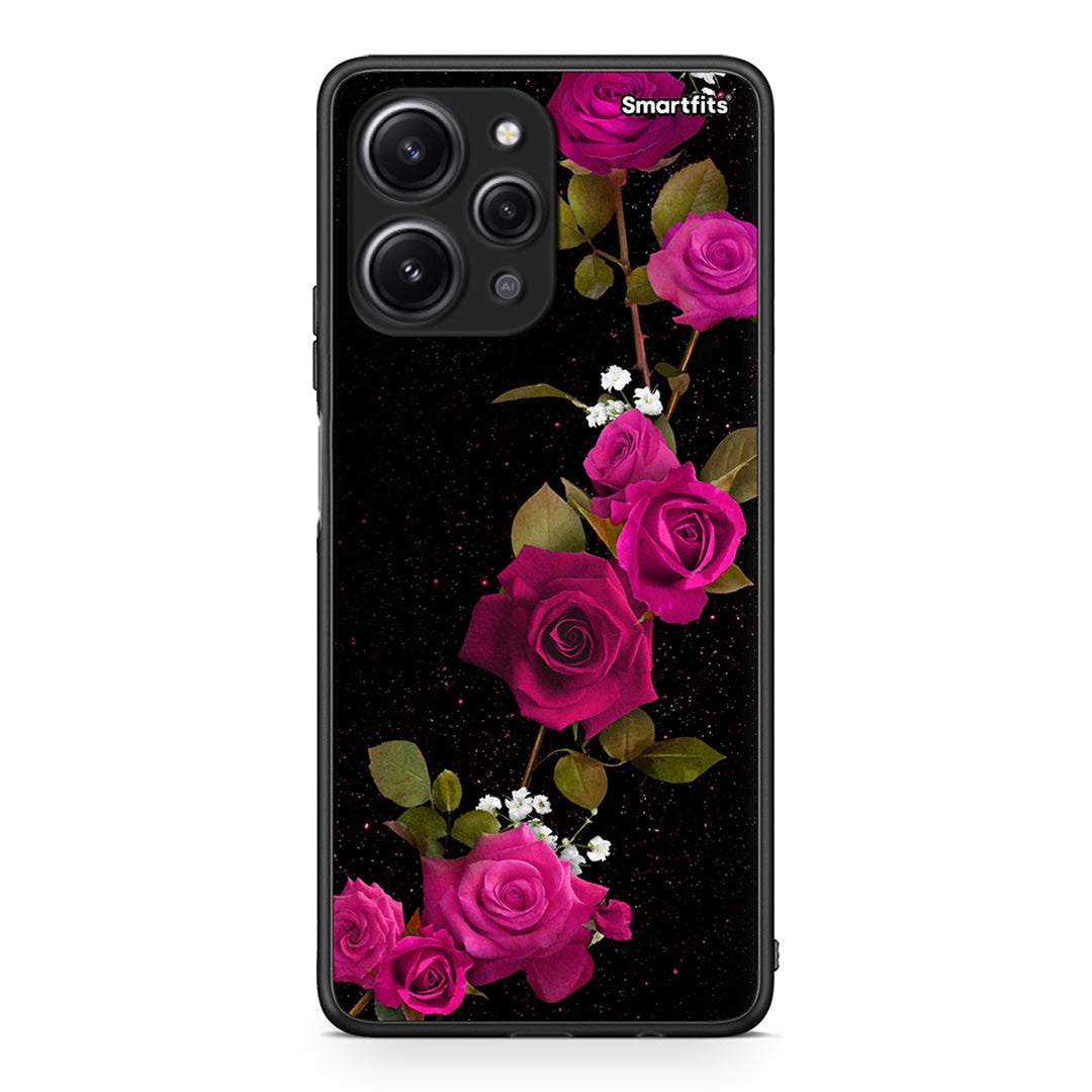 4 - Xiaomi Redmi 12 4G Red Roses Flower case, cover, bumper