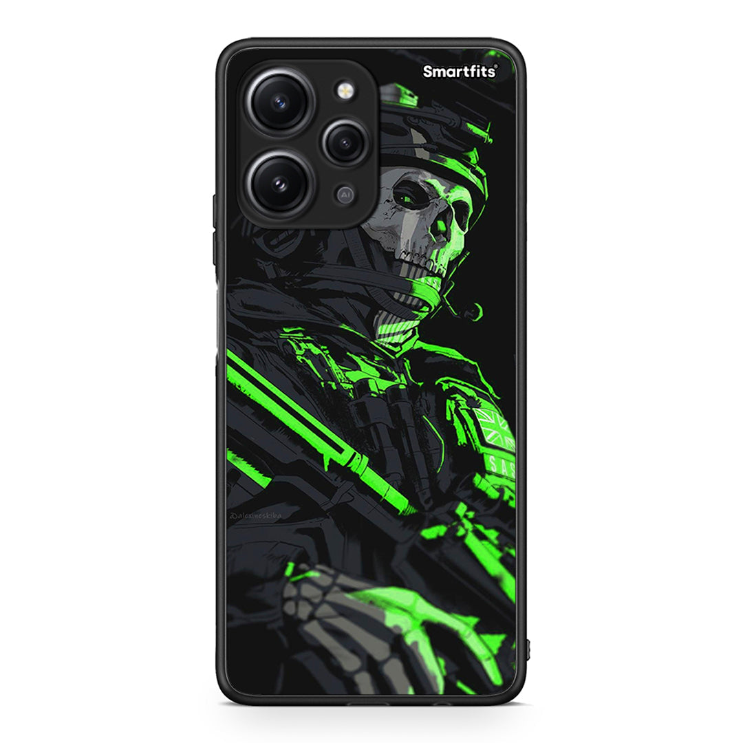Xiaomi Redmi 12 4G Green Soldier Θήκη Αγίου Βαλεντίνου από τη Smartfits με σχέδιο στο πίσω μέρος και μαύρο περίβλημα | Smartphone case with colorful back and black bezels by Smartfits