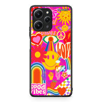 Thumbnail for Xiaomi Redmi 12 4G Hippie Love θήκη από τη Smartfits με σχέδιο στο πίσω μέρος και μαύρο περίβλημα | Smartphone case with colorful back and black bezels by Smartfits